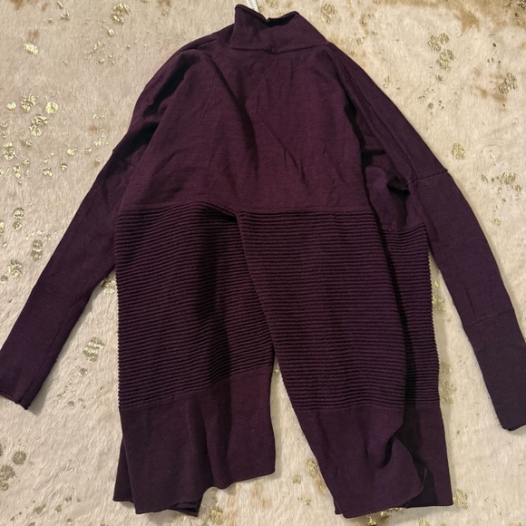 Lululemon Sit In Lotus Wrap II Heathered Plum Size 10 Merino Wool Cardigan - Picture 6 of 9